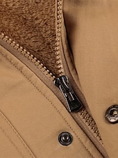 cheap Men&#039;s Jackets &amp; Coats-Men&#039;s Winter Jacket Fleece Jacket Casual Jacket Daily Vacation Thermal Warm Pocket Fleece Fall &amp; Winter Plain Fashion Streetwear Hooded Regular Black Green Khaki Jacket