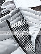 preiswerte Men&#039;s Vest-Herren Puffer Weste Weste Täglich Verabredung Urlaub Modisch Brautkleider schlicht Herbst Winter Tasche Polyester warm halten Komfortabel Glatt Gesteppt Reisverschluss Ständer Regular Fit Schwarz