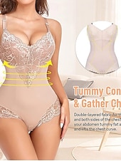 economico Pigiama e lounge da donna-body modellante in pizzo da donna per donna controllo della pancia body modellante completo con scollo a V body modellante top slip in pizzo abiti per la casa