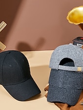 お買い得  メンズ ベースボールキャップ-男性用 ベースボールキャップ 日よけ帽 トラッカーハット ブラック ライトグレー ポリエステル ファッション カジュアル ストリート 日常 純色 保温 フリースライナーつき 調整可能 防風
