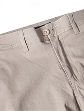 baratos Chinos-Homens Calças chinês Calça casual Botões Bolsos Tecido Conforto Formal Festa Trabalho Moda Estilo Clássico Exército verde Preto Micro-Elástica