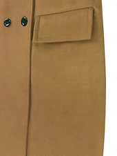preiswerte Wintermäntel-Damen Wintermantel Mantel Umhang / Umhänge Windundurchlässig warm halten Tasche Brautkleider schlicht Streetstyle Glatt Urlaub Arbeit Strasse Freizeitskleidung Einreihiger Verschluss Umlegekragen