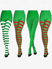 billiga Damstrumpor-randiga strumpbyxor för julgodis för kvinnor – festliga semesterstrumpor för fester och cosplay