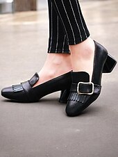 olcso Női topánkák és bebújós cipők-női rózsaszín metál blokksarkú cipők rojtokkal és arany csattal - retro vintage stílusú cipő bulikra és különleges alkalmakra