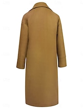 preiswerte Wintermäntel-Damen Wintermantel Mantel Umhang / Umhänge Windundurchlässig warm halten Tasche Brautkleider schlicht Streetstyle Glatt Urlaub Arbeit Strasse Freizeitskleidung Einreihiger Verschluss Umlegekragen