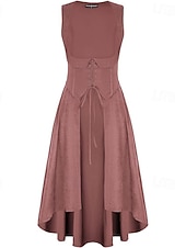 cheap Dresses-Medieval Renaissance Cocktail Dress Cosplay Costume Prom Dresses Viking Outlander Fancy Dress Women's Celtic Pirate Fantasy Masquerade LARP Ren Faire Festival Adults' Dress