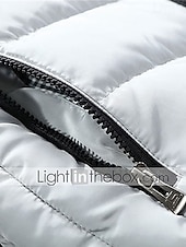 preiswerte Men&#039;s Vest-Herren Puffer Weste Weste Täglich Verabredung Urlaub Modisch Brautkleider schlicht Herbst Winter Tasche Polyester warm halten Komfortabel Glatt Gesteppt Reisverschluss Ständer Regular Fit Schwarz