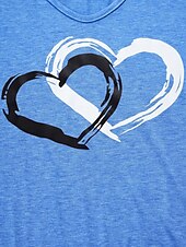 お買い得  プレーンTシャツ-バレンタイン女性用ハートTシャツ 基本的なレギュラートップス 短袖 Vネック プリント レギュラーフィット バレンタインウィークエンド 赤色 青色 紫色 緑色 灰色