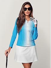 billiga Kvinnors golfkläder-Dam Vandringspolotröja Svart Rosa Blå Långärmad Överdelar Golfkläder för damer Kläder Outfits Bär kläder