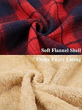 preiswerte Herrenjacken &amp; Herrenmäntel-Herren Hemdjacke Kapuzenjacke Shacket Flanell-Fleecejacke Täglich Urlaub warm Mit Kapuze Herbst Winter Schottenstoff Kariert Modisch Strassenmode Kargen Standard Schwarz Dunkelrot Hellgrün Rote Blau