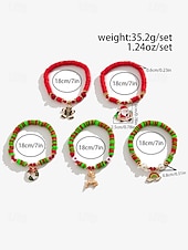 Χαμηλού Κόστους Χριστουγεννιάτικα αξεσουάρ-Χριστουγεννιάτικο σετ βραχιολιών με χάντρες γούρι – εορταστικά κόκκινα, πράσινα και λευκά στοιβαγμένα βραχιόλια με γούρια Άγιου Βασίλη, δέντρου και δώρων – ιδανικό για τη μόδα και τα δώρα των γιορτών