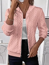 preiswerte Jacken-Damen Freizeitjacke Einstellbar Feste Farbe Lässig / Alltäglich Stilvoll Regular Fit Oberbekleidung Langarm Frühling Schwarz S