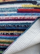 cheap Graphic Patterns &amp; Details-Women&#039;s Sweater Fashion Streetwear Striped Print Crew Neck Knitted Long Sleeve Regular Tops Knit Going out Rainbow Fall Winter