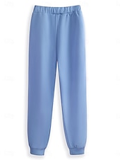 preiswerte Zweiteilige Sets-Damen Elegant Warm Mode Zweiteilige Sets Trainingsanzug Hosen-Sets Langarm Bischofsärmel Rundhalsausschnitt Rundhals Grafik Buchstabe Porträt Druck Outdoor Urlaub Täglich Schwarz Rosa Dunkelpink