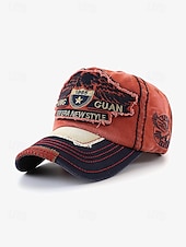 cheap Men&#039;s Hats-Vintage Distressed Baseball Cap with Embroidered Eagle Patch – Men&#039;s Casual Outdoor Hat for Sports and Fashion