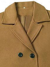 preiswerte Wintermäntel-Damen Wintermantel Mantel Umhang / Umhänge Windundurchlässig warm halten Tasche Brautkleider schlicht Streetstyle Glatt Urlaub Arbeit Strasse Freizeitskleidung Einreihiger Verschluss Umlegekragen