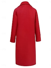 preiswerte Wintermäntel-Damen Wintermantel Mantel Umhang / Umhänge Windundurchlässig warm halten Tasche Brautkleider schlicht Streetstyle Glatt Urlaub Arbeit Strasse Freizeitskleidung Einreihiger Verschluss Umlegekragen