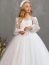 cheap Flower Girl Dresses-Ball Gown Knee Length Flower Girl Dress Quinceanera Frozen Elsa Girls Cute Prom Dress Tulle with Ruched Royal Style Tutu Fit 3-16 Years