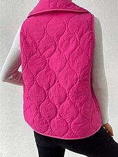 cheap Vest-Women&#039;s Tunic Elegant Daily Sleeveless Sleeveless V Neck Shirt Collar New Year Rose Pink Spring Fall Winter