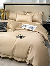economico Collezione d&#039;elite-Set copripiumino da 4 pezzi, 100% cotone biologico, tessuto morbido e traspirante, include copripiumino e federe per un sonno confortevole.