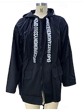 billiga Jackor-Dam Kappa Trenchcoat Gata Dagliga kläder Semester Höst Vinter Lång Täcka Lös passning Håller värmen Andningsfunktion Stylish Ledigt Gatustil Jacka Långärmad Ensfärgat Med fickor Svart Armégrön Grå