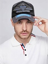 cheap Men&#039;s Hats-Vintage Distressed Baseball Cap with Embroidered Eagle Patch – Men&#039;s Casual Outdoor Hat for Sports and Fashion