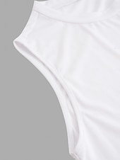 ieftine Bluze &amp; Camisole Damă-Top de camizolă pentru femei fără mâneci guler rotund alb asimetric stratificat elegant drapat vară primăvară casual îmbrăcăminte de lucru ajustare regulară top versatil
