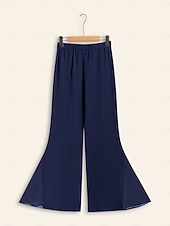 abordables Pantalons-Femmes Longueur complète Coton Élastique Élégant Mariage Décontracté Quotidien bleu marine Printemps &amp; Automne XS S M