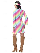  Couples Carnival Costume Hippies Cosplay Costume Halloween Group Couples Costumes 1970s Disco Adults' Men's Women's Halloween Carnival Masquerade Party Easy Halloween Costumes Dress Up