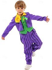 levne Joker Styl-Sebevražedný oddíl Žolík Klaun Úbory Cosplay Paruky Dětské Chlapecké Cosplay kostým Večírek Karneval Plesová maškaráda Jednoduchý karnevalový kostým