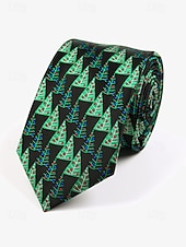 abordables Accesorios navideños-Corbatas para hombre con motivos navideños y patrones festivos de árboles: accesorios para fiestas navideñas y ropa formal de invierno