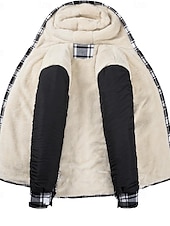 economico Giubbotti e cappotti da uomo-Per uomo Giacca da camicia Giacca con cappuccio Shacket Giacca in pile di flanella Esterno Da tutti i giorni Caldo Tasche Con cappuccio Autunno Inverno Scozzese a quadri Di tendenza Streetwear Bavero