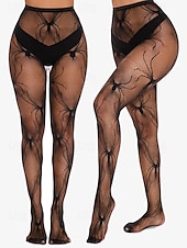 cheap Halloween Accessories-Women&#039;s Sexy Black Web Fishnet Tights – Halloween-Themed Sheer Pantyhose for Cosplay or Party