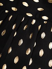 baratos Blusas e Camisas-blusa de chiffon com gola e manga julieta e bolinhas