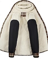 economico Giubbotti e cappotti da uomo-Per uomo Giacca da camicia Giacca con cappuccio Shacket Giacca in pile di flanella Esterno Da tutti i giorni Caldo Tasche Con cappuccio Autunno Inverno Scozzese a quadri Di tendenza Streetwear Bavero