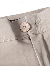 baratos Chinos-Homens Calças chinês Calça casual Botões Bolsos Tecido Conforto Formal Festa Trabalho Moda Estilo Clássico Exército verde Preto Micro-Elástica