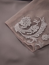 voordelige Vloerlengte-A-Lijn Moeder van de Bruid Jurk Bruidsgast Elegant Plus Size Hoog Laag V-Hals Asymmetrisch Enkel Lengte Chiffon Kant Halve Mouw met Beading Applicaties gratis maatwerk