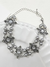 voordelige Accessoires voor dames-Vintage gothic choker ketting met parel- en filigraandetails - elegante statement sieraden voor cosplay, kostuumfeesten en speciale gelegenheden