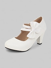 ieftine anii 1950-pantofi de damă cu bowknot roz cu toc mijlociu - pantofi de rochie drăguți în stil mary jane pentru petreceri, cosplay și ținute de inspirație vintage