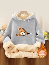 levne Zvířata vrcholy-dámská mikina s kapucí fleece zvíře ulice denní nošení potisk kapsy ležérní comfrt mikina s dlouhým rukávem mikroelastický podzim zima podzim &amp;amp; zimní comfrt prodyšná měkká tkanina