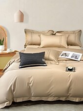 economico Collezione d&#039;elite-Set copripiumino da 4 pezzi, 100% cotone biologico, tessuto morbido e traspirante, include copripiumino e federe per un sonno confortevole.