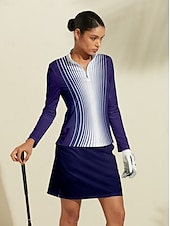 billiga Kvinnors golfkläder-Dam Vandringspolotröja Svart Rosa Blå Långärmad Överdelar Golfkläder för damer Kläder Outfits Bär kläder