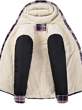 economico Giubbotti e cappotti da uomo-Per uomo Giacca da camicia Giacca con cappuccio Shacket Giacca in pile di flanella Esterno Da tutti i giorni Caldo Tasche Con cappuccio Autunno Inverno Scozzese a quadri Di tendenza Streetwear Bavero