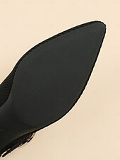 levne Block Heels-dámské pletené boty mary jane s páskem na přezku – pohodlné a elegantní lodičky na nízkém podpatku pro běžné nošení i do kanceláře