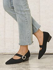 levne Block Heels-dámské pletené boty mary jane s páskem na přezku – pohodlné a elegantní lodičky na nízkém podpatku pro běžné nošení i do kanceláře