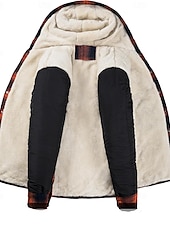 economico Giubbotti e cappotti da uomo-Per uomo Giacca da camicia Giacca con cappuccio Shacket Giacca in pile di flanella Esterno Da tutti i giorni Caldo Tasche Con cappuccio Autunno Inverno Scozzese a quadri Di tendenza Streetwear Bavero