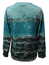 preiswerte Kunst &amp; Design Tops-Damen-Sweatshirt, Farbblock, Street-Style, Print, lässig, Rundhalsausschnitt, lange Ärmel, mikroelastisch, Herbst/Winter, bequem, atmungsaktiv, weicher Stoff