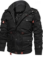 cheap Men&#039;s Jackets &amp; Coats-Men&#039;s Winter Jacket Fleece Jacket Casual Jacket Daily Vacation Thermal Warm Pocket Fleece Fall &amp; Winter Plain Fashion Streetwear Hooded Regular Black Green Khaki Jacket