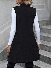 billige Vest-Dame سترة utendørs Gate Dagligdagstøy Høst Vinter Normal Frakk Normal Hold Varm Pustende Stilfull Fritid Jakker Ermeløs عادي Med lommer Svart