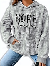 preiswerte Humor &amp; Zitate Tops-Damen-Kapuzenpullover mit Buchstaben, Street-Style, Alltagskleidung, Taschendruck, lässiger Kapuzenpullover, lange Ärmel, mikroelastisch, Herbst/Winter, bequem, atmungsaktiv, weicher Stoff